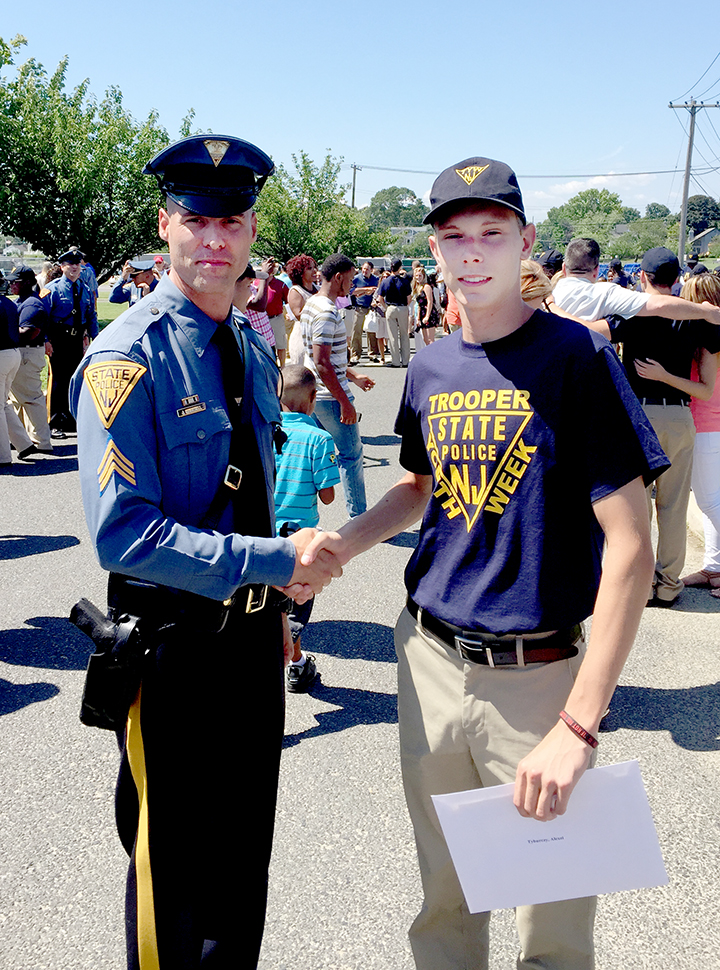 (above l-r) New Jersey State Trooper Sgt. Jason Cornwell and Alexei Tyburczy.