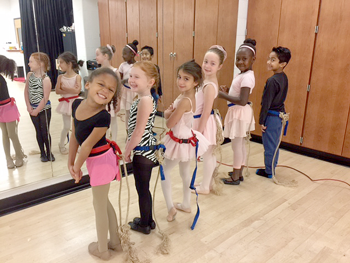 (above) Students from Rahway Public Schools practice for the role of community mice in the upcoming American Repertory Ballet's The Nutcracker to be performed at the Union County Arts Center on November 21 and 22.