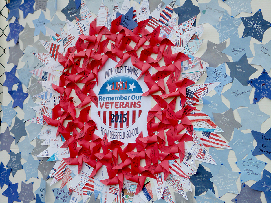 (above) Students created this intricate wreath in honor of Veterans Day