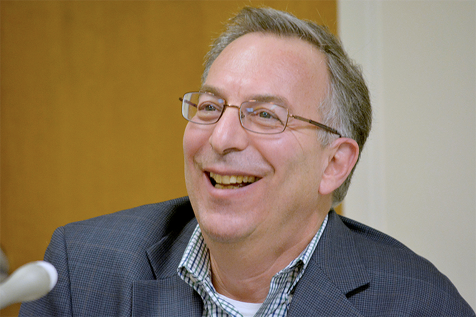 (above) Councilman Dan Levine smiles as other Council members thank him for his service to the borough at his last regular meeting.