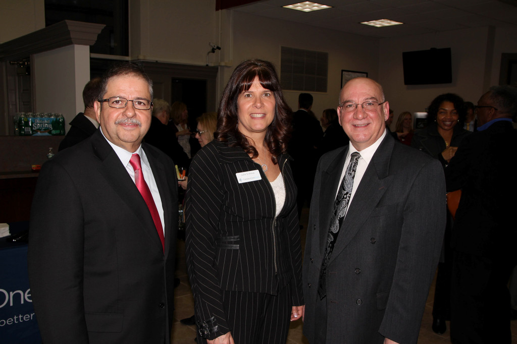 (above l -r) Union Township Mayor Manuel Figueiredo, Julie D'Aloia, Senior VP; ConnectOne Bank and James Masterson, CEO, Union Chamber of Commerce.