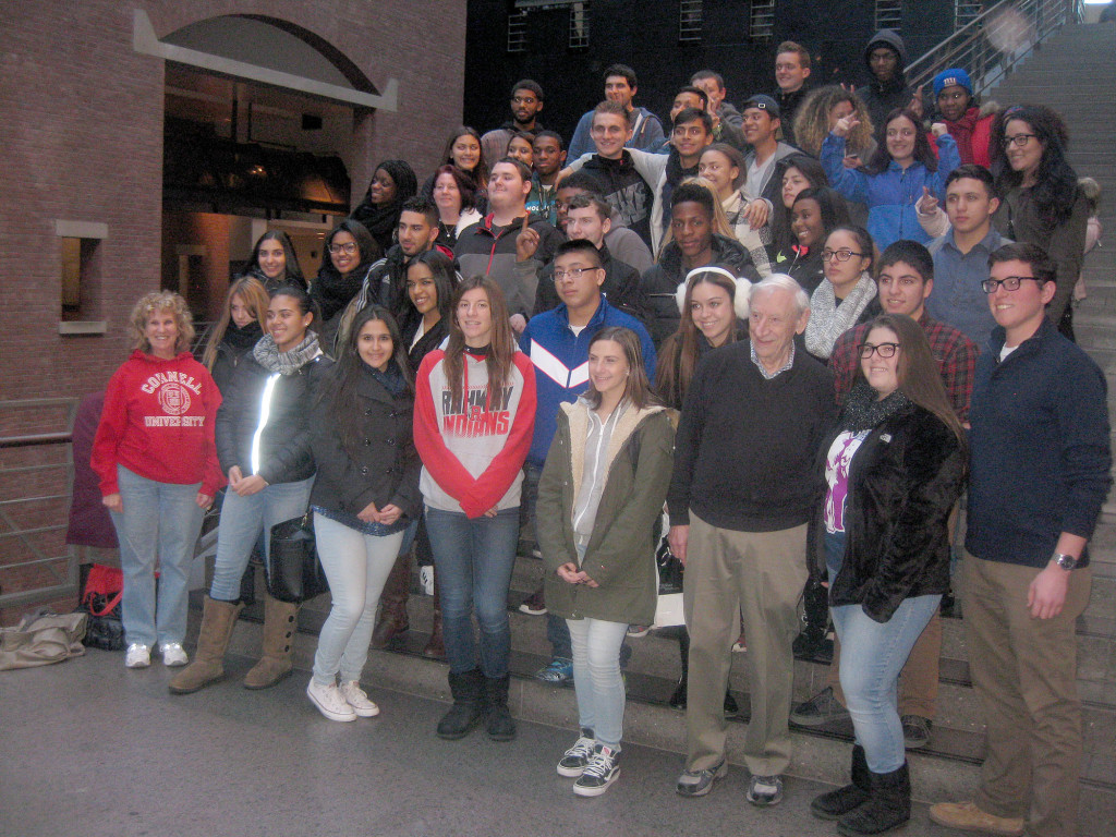 (above) Debra Maller and students prepare for their tour of the United States Holocaust Memorial Museum.
