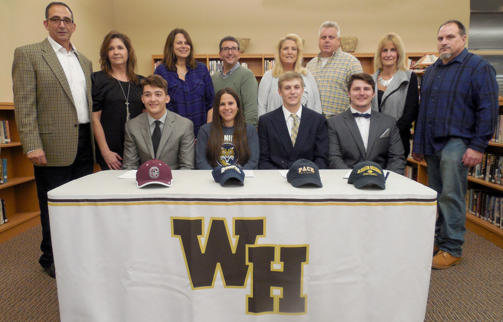 (above, seated, l-r)Frank Rica; Ally Grunstein, Mark Ball, and Tyler Helbing (standing, behind their children, l-r) Parents Frank and Lisa Rica; Helene and John Grunstein; Nicole and Mark Ball; and Katrina and Fred Helbing.