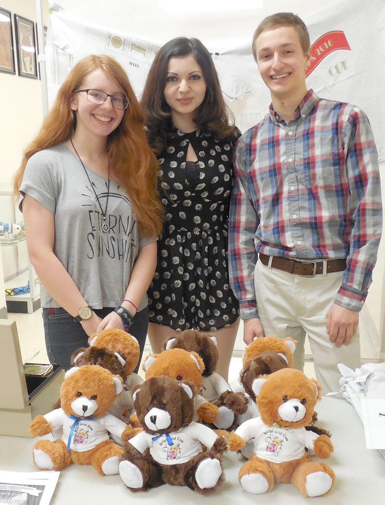 (above, l-r) Greeting patrons who attended the Winter Cabaret, are Senior Angela Celeste of Millington, Senior Judy Tounsi of Green Brook Township, and Senior Ryan Prestera of Stirling.