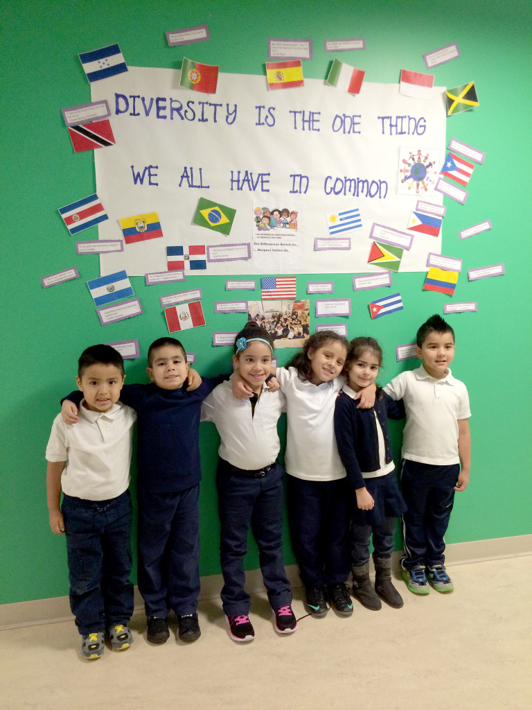 (above l-r) Daniel Quispe, Henry Zuniga, Sophia Rivera, Giannella Barrena, Sabriny Costa and Juan Rojas. Photo by Linden School No. 2