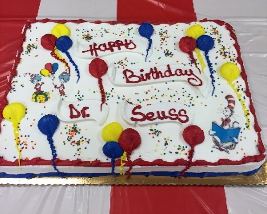 (above) At the library’s birthday party for Dr. Seuss, Mr. Henry Varriano presented a check to the Friends of the Clark Library for the Hamilton Grounds for Sculpture.Mr. Varriano graciously funds this program each year.