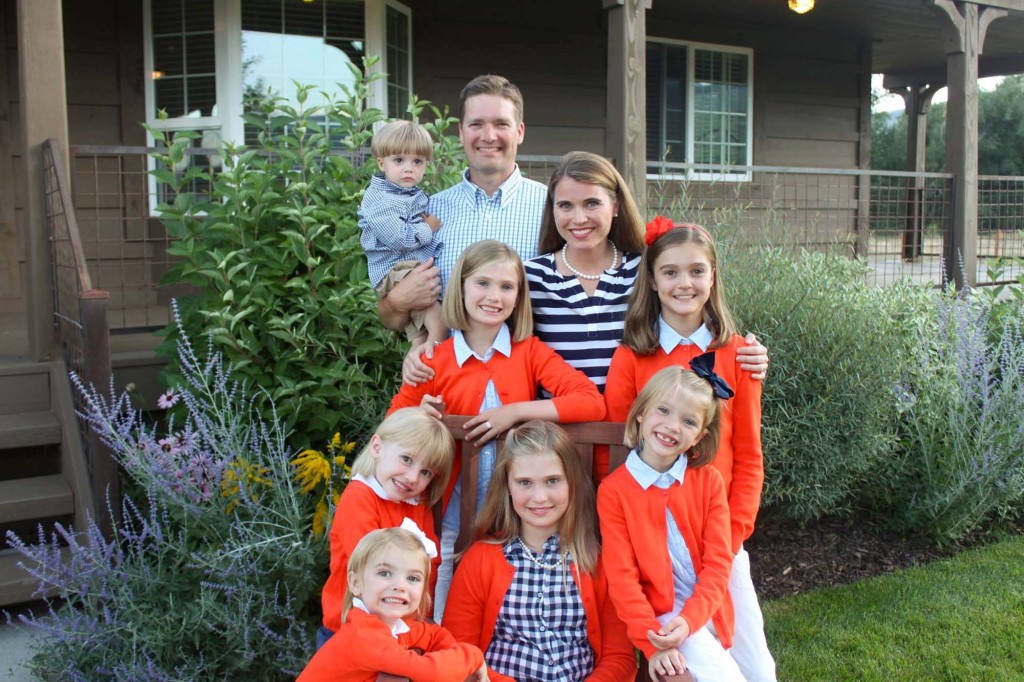 (above) The Ure Family, Lisa and John with their children Kate, Emma, Sarah, Jane, Madeline, Ella and Johnny.