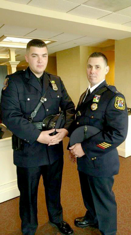 (right) Officer Nicholas Scanlon, Lt. Brian A. Fech. Lt. Fech is an 18 ½ year veteran of the department, having been promoted to lieutenant in February of this year. Officer Scanlon is a 2 ½ year veteran of the department.