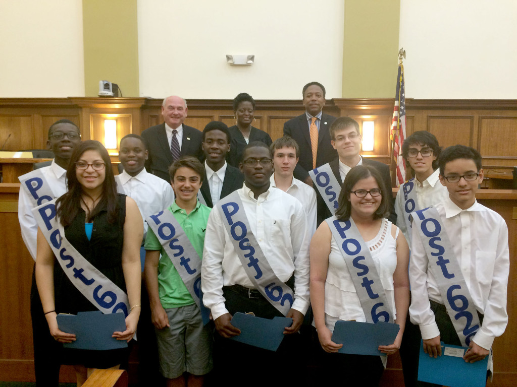 (above) Law Explorer Post 629 celebrated their achievements at a ceremony held on April 26, 2016 by the Linden City Council.
