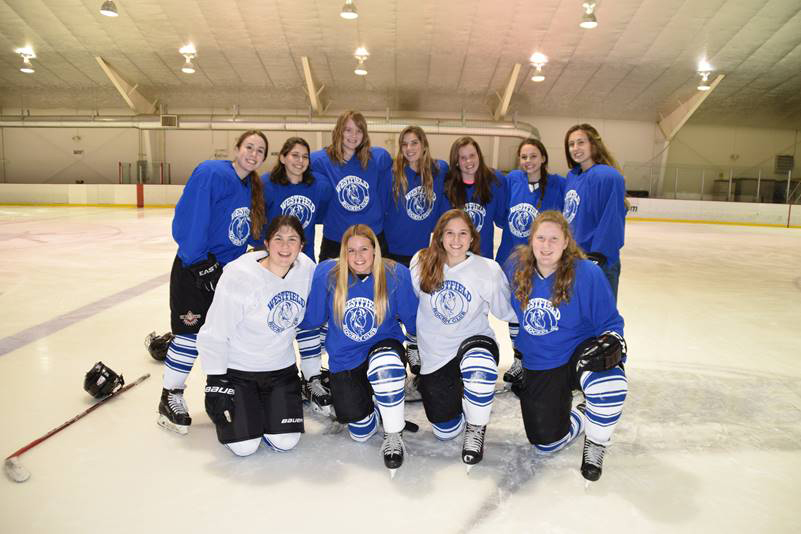 (above) Some of the future members of the WHS Girls’ Ice Hockey Team sharpening their skills this spring.