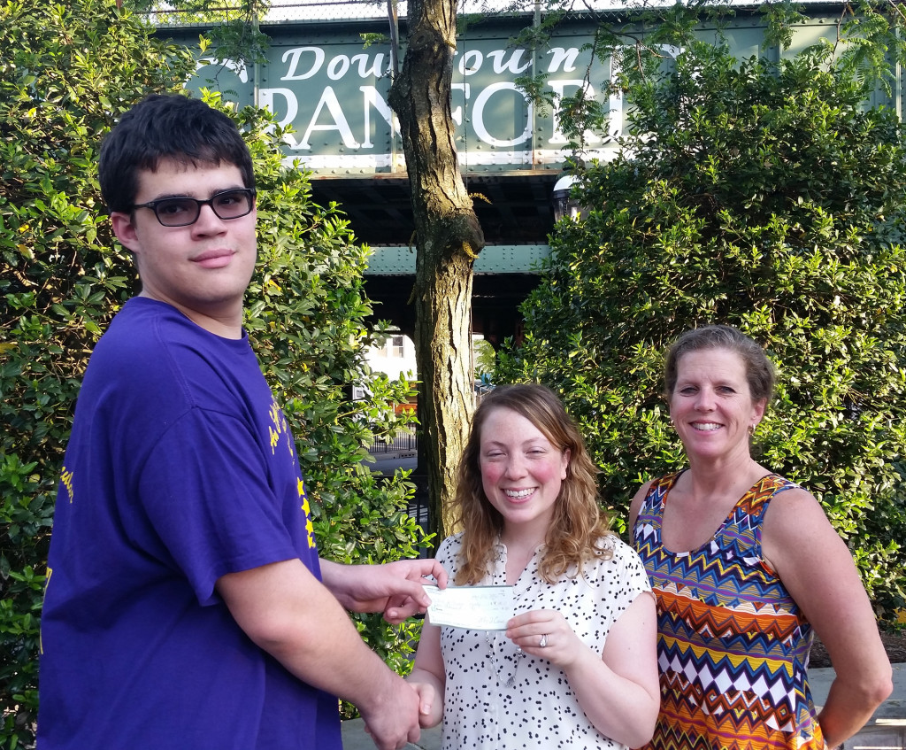 (above) Ryan Faye, host of Cranford’s “Evening of Shining Stars”, recently presented a $4,000 check to Stephanie DeSouza representing the ARC of Union County. The ARC is a non-profit agency serving those with developmental disabilities in Union County. Evening of Shining Stars, is a variety show featuring Cranford’s special needs students. All proceeds from the show go toward the ARC of Union County and a scholarship fund set up for a special needs student pursuing their post secondary education. Shining Stars is an organization started in 2012 to help promote the arts and give children with special needs the opportunity to pursue the arts through acting, singing and dancing. Sally Curci, founder and director of Shining Stars is also featured in the photo.