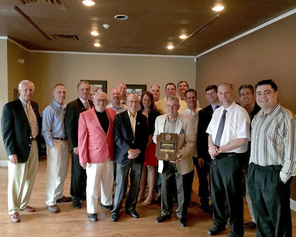 (above) On June 21, the Green Brook Lions Club installed officers for the 2016-17 year. Sal Failla (center) was honored as a Melvin Jones Fellow, in recognition of his 44 years of service to the Club. The Green Brook Lions Club was establish 66 years ago, and is part of the largest service organization, Lions Clubs International, with more than 1.4 million members worldwide.