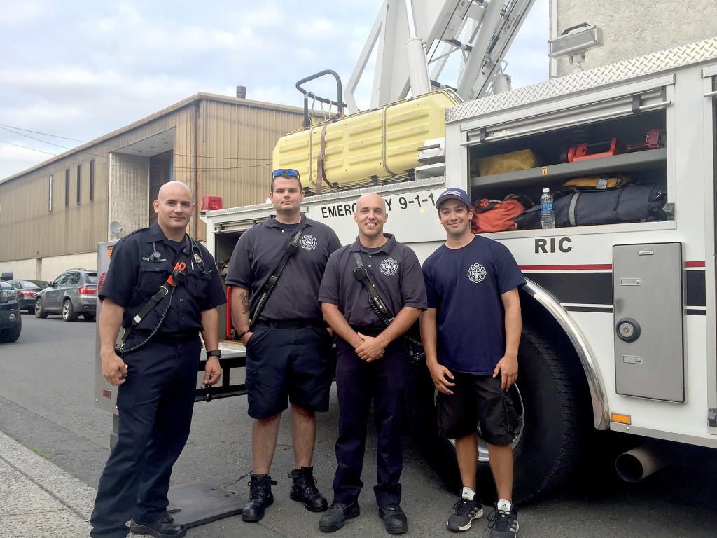 (above) EMTs and members of the fire department coming together to show their faces to help make the town feel safe and know who is protecting the community.