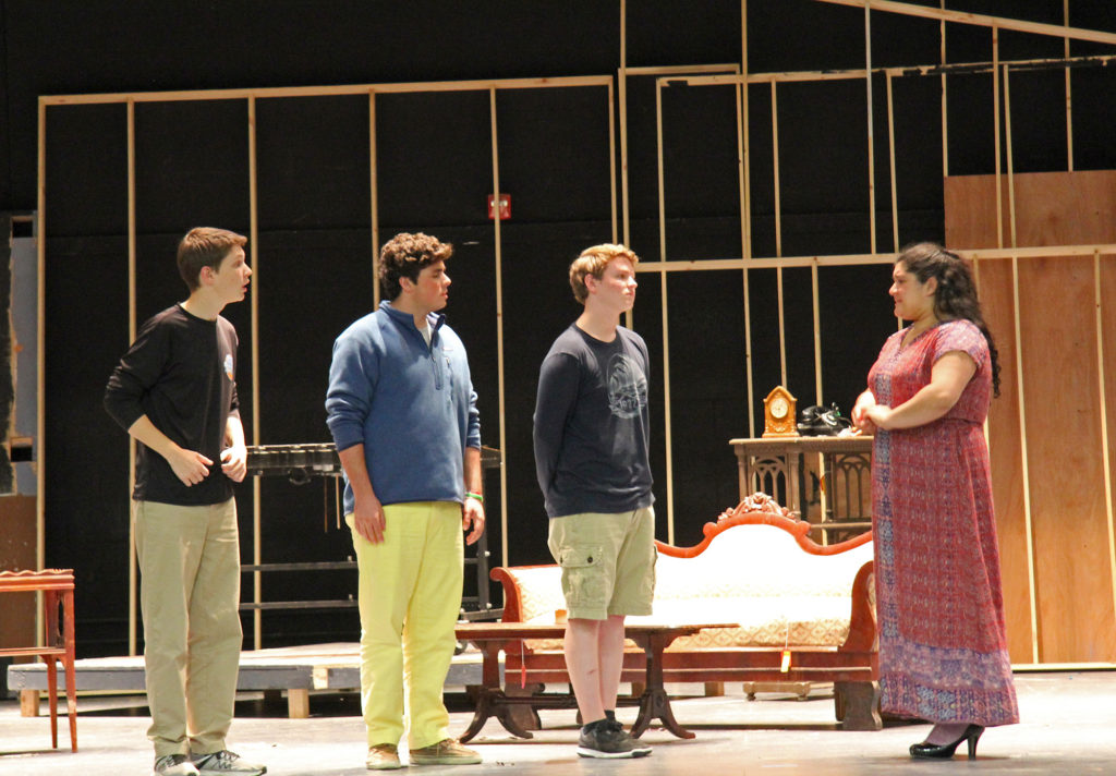 (above) Cast members Matt Wilson, Keegan McManus, Mitchell Sink, and Jess Jilla. Photos by Susan Olson.